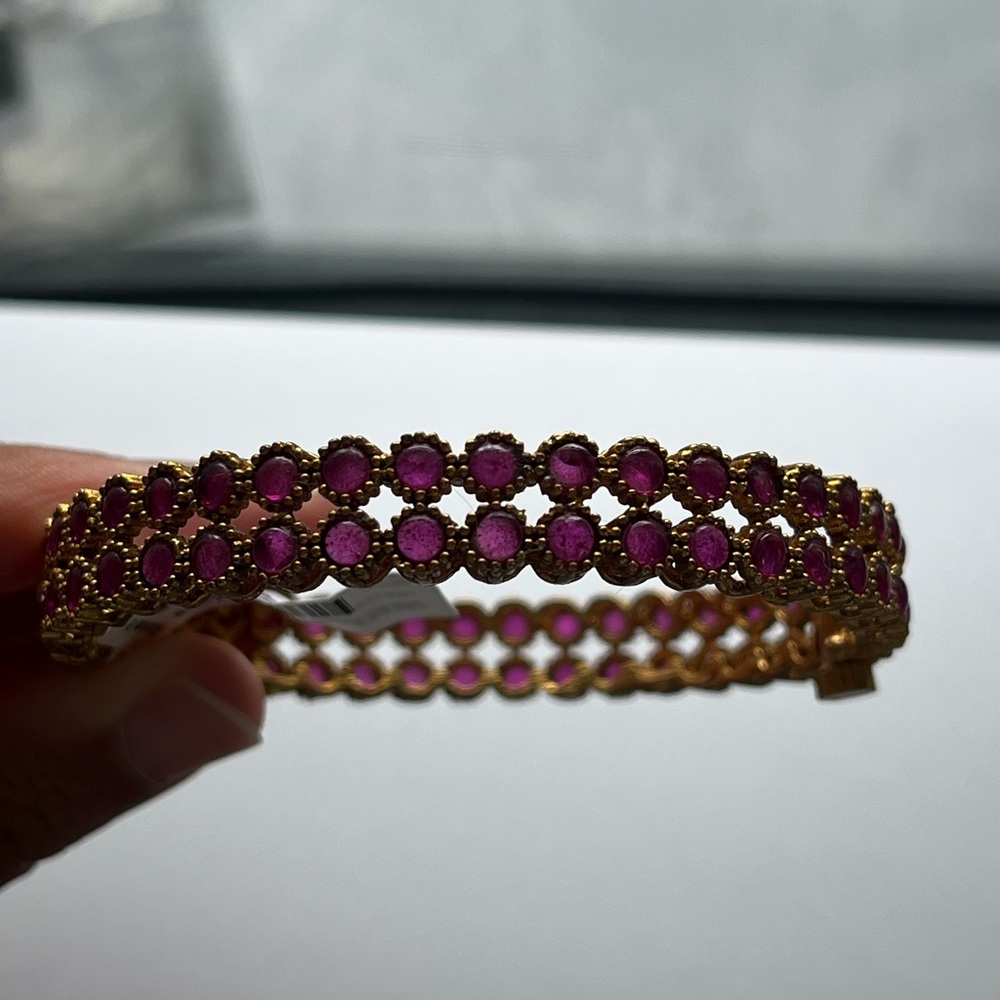 Elegant Gold and Pink Bangle